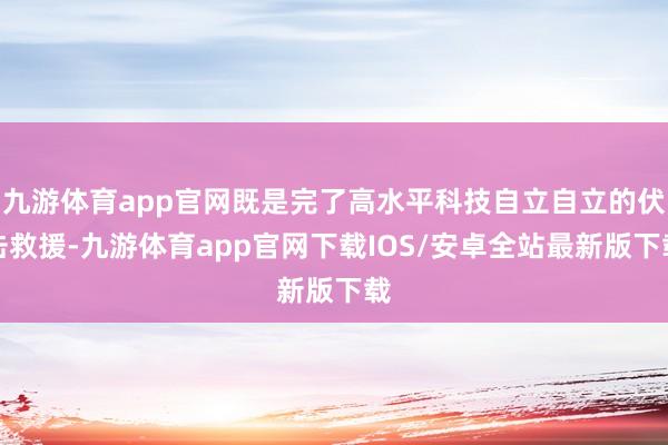 九游体育app官网既是完了高水平科技自立自立的伏击救援-九游体育app官网下载IOS/安卓全站最新版下载