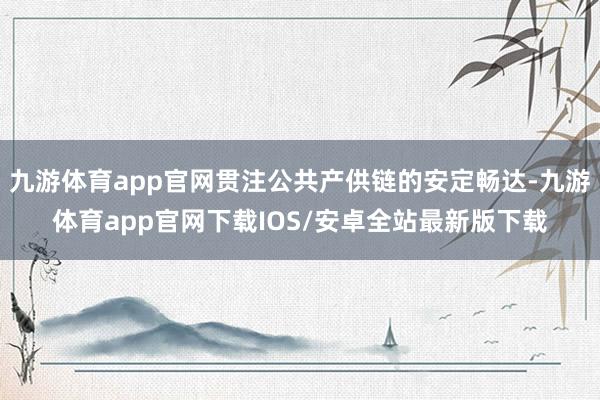 九游体育app官网贯注公共产供链的安定畅达-九游体育app官网下载IOS/安卓全站最新版下载
