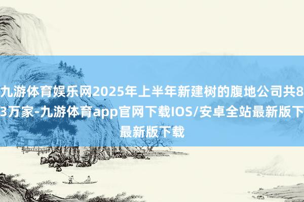 九游体育娱乐网2025年上半年新建树的腹地公司共8.43万家-九游体育app官网下载IOS/安卓全站最新版下载