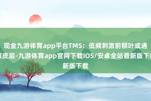 现金九游体育app平台TMS：低频刺激前额叶或通顺皮层-九游体育app官网下载IOS/安卓全站最新版下载