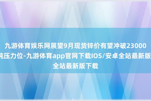九游体育娱乐网展望9月现货锌价有望冲破23000元/吨压力位-九游体育app官网下载IOS/安卓全站最新版下载